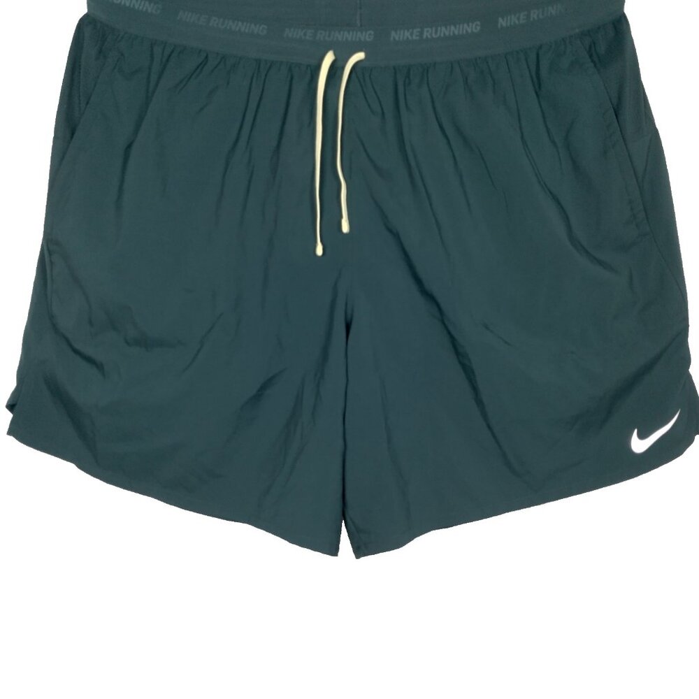 Nike Dri Fit Stride Running Shorts 2XL Gray Green Stretch Rip Stop Performance
